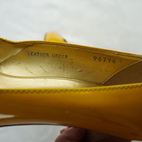 J.Crew Yellow Patent Leather Heels  Size 7  Made‎ in Italy - Picture 13 of 13